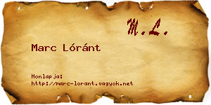 Marc Lóránt névjegykártya